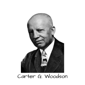 Black and white image of Carter G Woodson